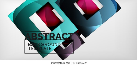 Abstract squares geometric background can be used in cover design, book design, website background. Vector illustration