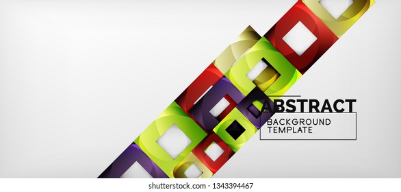 El fondo geométrico de cuadrados abstractos se puede usar en diseño de portada, diseño de libros, fondo de sitio web. Ilustración del vector
