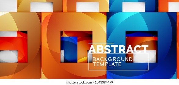 Abstract squares geometric background can be used in cover design, book design, website background. Vector illustration