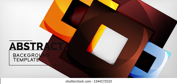 Abstract squares geometric background can be used in cover design, book design, website background. Vector illustration