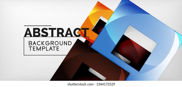 Abstract squares geometric background can be used in cover design, book design, website background. Vector illustration