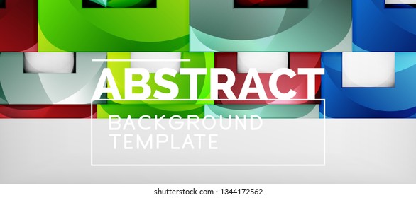 El fondo geométrico de cuadrados abstractos se puede usar en diseño de portada, diseño de libros, fondo de sitio web. Ilustración del vector