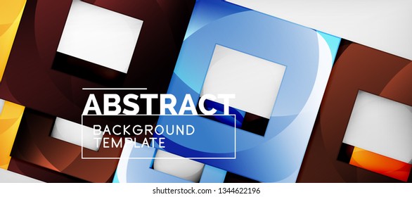 Abstract squares geometric background can be used in cover design, book design, website background. Vector illustration