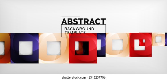 Abstract squares geometric background can be used in cover design, book design, website background. Vector illustration