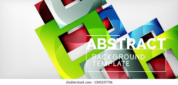 Abstract squares geometric background can be used in cover design, book design, website background. Vector illustration