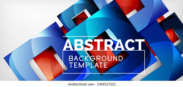 El fondo geométrico de cuadrados abstractos se puede usar en diseño de portada, diseño de libros, fondo de sitio web. Ilustración del vector