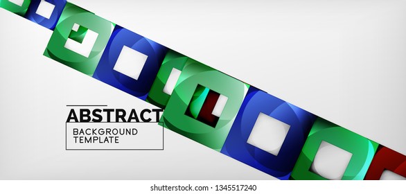 Abstract squares geometric background can be used in cover design, book design, website background. Vector illustration