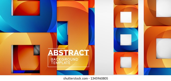 Abstract squares geometric background can be used in cover design, book design, website background. Vector illustration