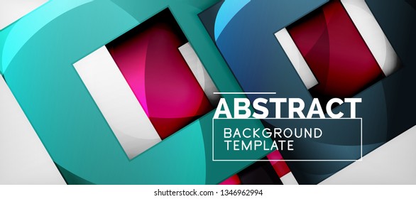 El fondo geométrico de cuadrados abstractos se puede usar en diseño de portada, diseño de libros, fondo de sitio web. Ilustración del vector