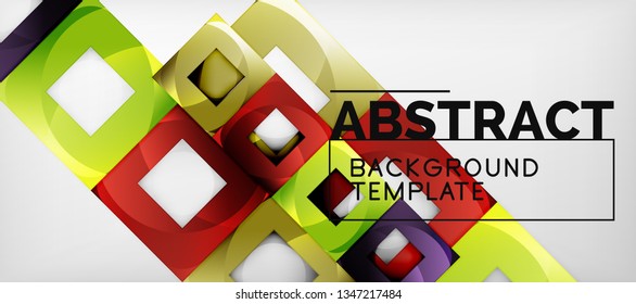 Abstract squares geometric background can be used in cover design, book design, website background. Vector illustration