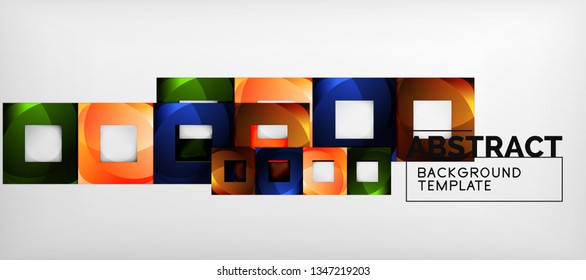 Abstract squares geometric background can be used in cover design, book design, website background. Vector illustration
