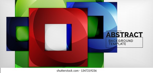 El fondo geométrico de cuadrados abstractos se puede usar en diseño de portada, diseño de libros, fondo de sitio web. Ilustración del vector