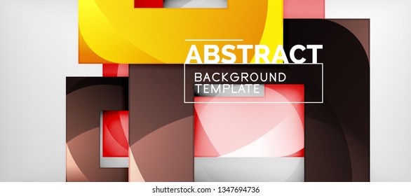 Abstract squares geometric background can be used in cover design, book design, website background. Vector illustration