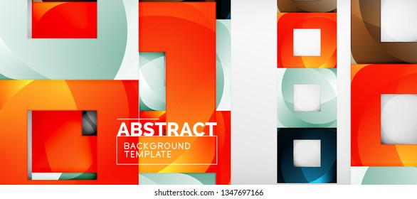 Abstract squares geometric background can be used in cover design, book design, website background. Vector illustration