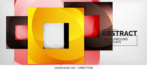 El fondo geométrico de cuadrados abstractos se puede usar en diseño de portada, diseño de libros, fondo de sitio web. Ilustración del vector