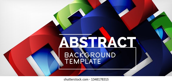 El fondo geométrico de cuadrados abstractos se puede usar en diseño de portada, diseño de libros, fondo de sitio web. Ilustración del vector