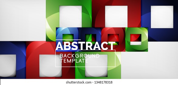 Abstract squares geometric background can be used in cover design, book design, website background. Vector illustration