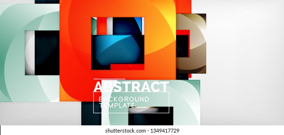 El fondo geométrico de cuadrados abstractos se puede usar en diseño de portada, diseño de libros, fondo de sitio web. Ilustración del vector