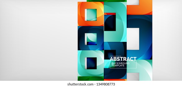 Abstract squares geometric background can be used in cover design, book design, website background. Vector illustration