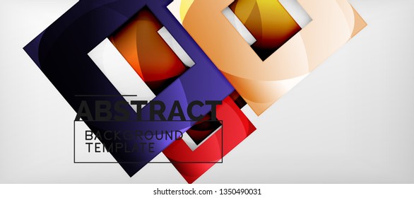 Abstract squares geometric background can be used in cover design, book design, website background. Vector illustration