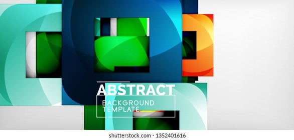 Abstract squares geometric background can be used in cover design, book design, website background. Vector illustration
