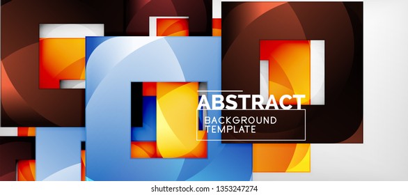 Abstract squares geometric background can be used in cover design, book design, website background. Vector illustration