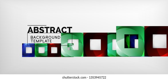 Abstract squares geometric background can be used in cover design, book design, website background. Vector illustration