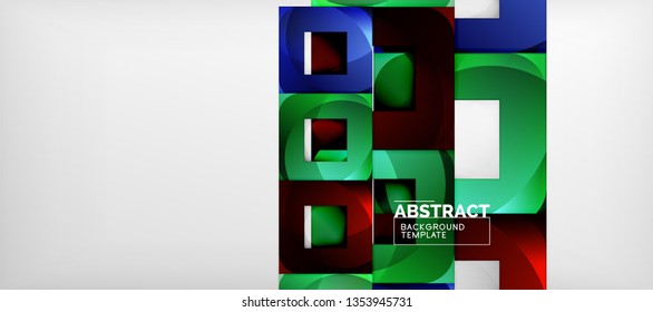 Abstract squares geometric background can be used in cover design, book design, website background. Vector illustration