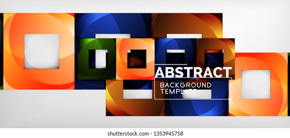 Abstract squares geometric background can be used in cover design, book design, website background. Vector illustration