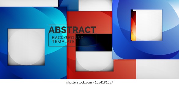 El fondo geométrico de cuadrados abstractos se puede usar en diseño de portada, diseño de libros, fondo de sitio web. Ilustración del vector