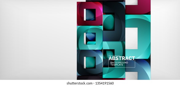 Abstract squares geometric background can be used in cover design, book design, website background. Vector illustration
