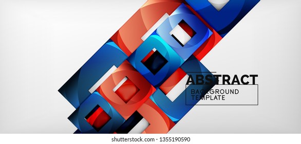 Abstract squares geometric background can be used in cover design, book design, website background. Vector illustration