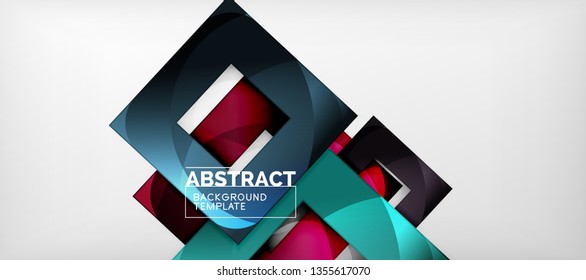 Abstract squares geometric background can be used in cover design, book design, website background. Vector illustration