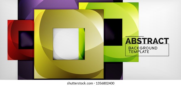 Abstract squares geometric background can be used in cover design, book design, website background. Vector illustration