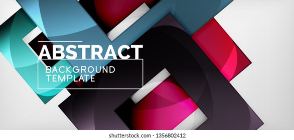 El fondo geométrico de cuadrados abstractos se puede usar en diseño de portada, diseño de libros, fondo de sitio web. Ilustración del vector