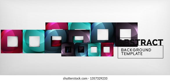 Abstract squares geometric background can be used in cover design, book design, website background. Vector illustration