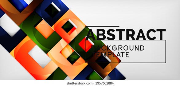 Abstrakte Quadrate geometrischer Hintergrund kann in Cover-Design, Buchdesign, Website-Hintergrund verwendet werden. Vektorgrafik