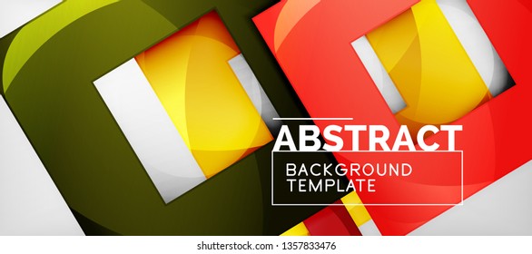 Abstract squares geometric background can be used in cover design, book design, website background. Vector illustration