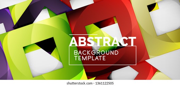 Abstract squares geometric background can be used in cover design, book design, website background. Vector illustration