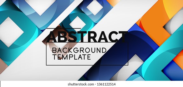 El fondo geométrico de cuadrados abstractos se puede usar en diseño de portada, diseño de libros, fondo de sitio web. Ilustración del vector