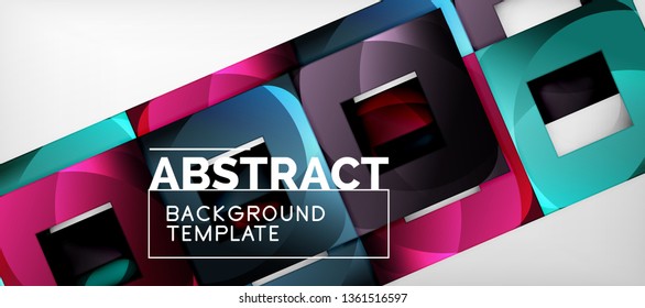 Abstract squares geometric background can be used in cover design, book design, website background. Vector illustration