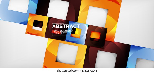 El fondo geométrico de cuadrados abstractos se puede usar en diseño de portada, diseño de libros, fondo de sitio web. Ilustración del vector
