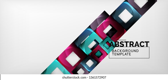 Abstract squares geometric background can be used in cover design, book design, website background. Vector illustration