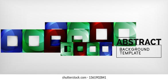 El fondo geométrico de cuadrados abstractos se puede usar en diseño de portada, diseño de libros, fondo de sitio web. Ilustración del vector