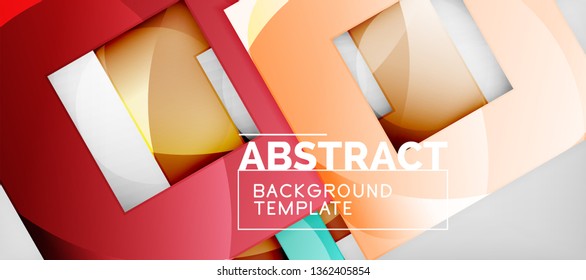El fondo geométrico de cuadrados abstractos se puede usar en diseño de portada, diseño de libros, fondo de sitio web. Ilustración del vector