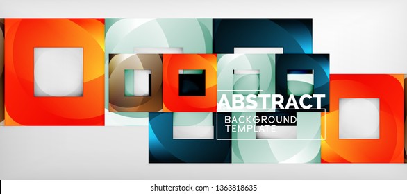 Abstract squares geometric background can be used in cover design, book design, website background. Vector illustration