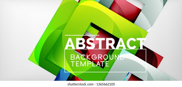 El fondo geométrico de cuadrados abstractos se puede usar en diseño de portada, diseño de libros, fondo de sitio web. Ilustración del vector