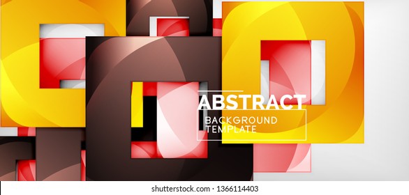 Abstract squares geometric background can be used in cover design, book design, website background. Vector illustration