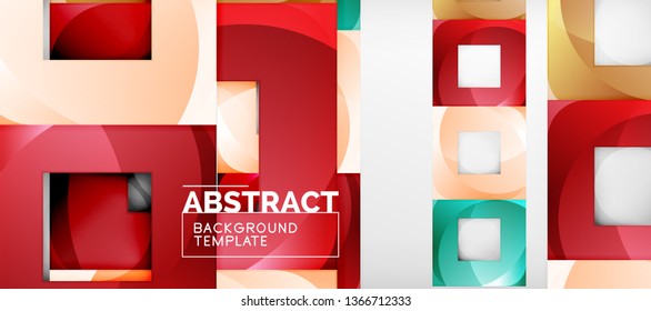Abstract squares geometric background can be used in cover design, book design, website background. Vector illustration