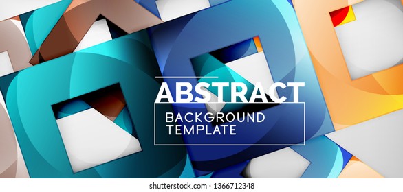 O fundo geométrico dos quadrados abstratos pode ser usado no projeto da capa, no projeto do livro, no fundo do site. Ilustração vetorial